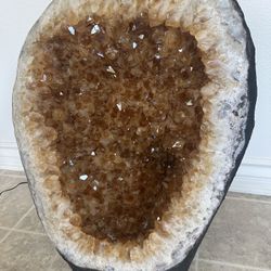 Large Citrine Crystal Geode Cathedral 