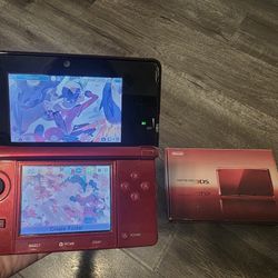 Nintendo 3ds Flame Red Custom Video Game Console Mod-bbed