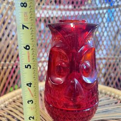 Red Owl, Viking Fairy Lamp, Small Chip On Top Rim As Shown In Pick