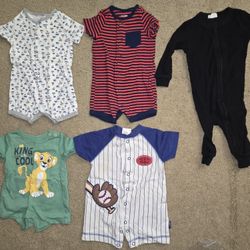 Baby Boy Clothes Size 3-6 Months Bundle of Bodysuits, Rompers, Pants, Short, Pajamas, & Jackets, etc. 