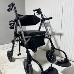 Adult Rollator Walker And Transport Wheelchair Combo