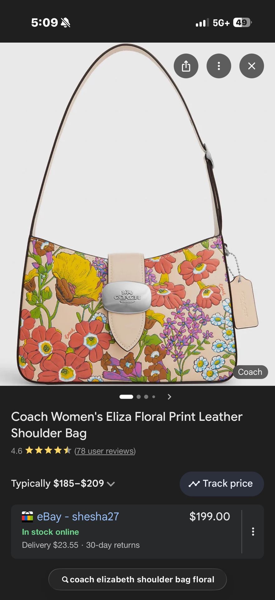 Coach Eliza Floral Print Shoulder Bag