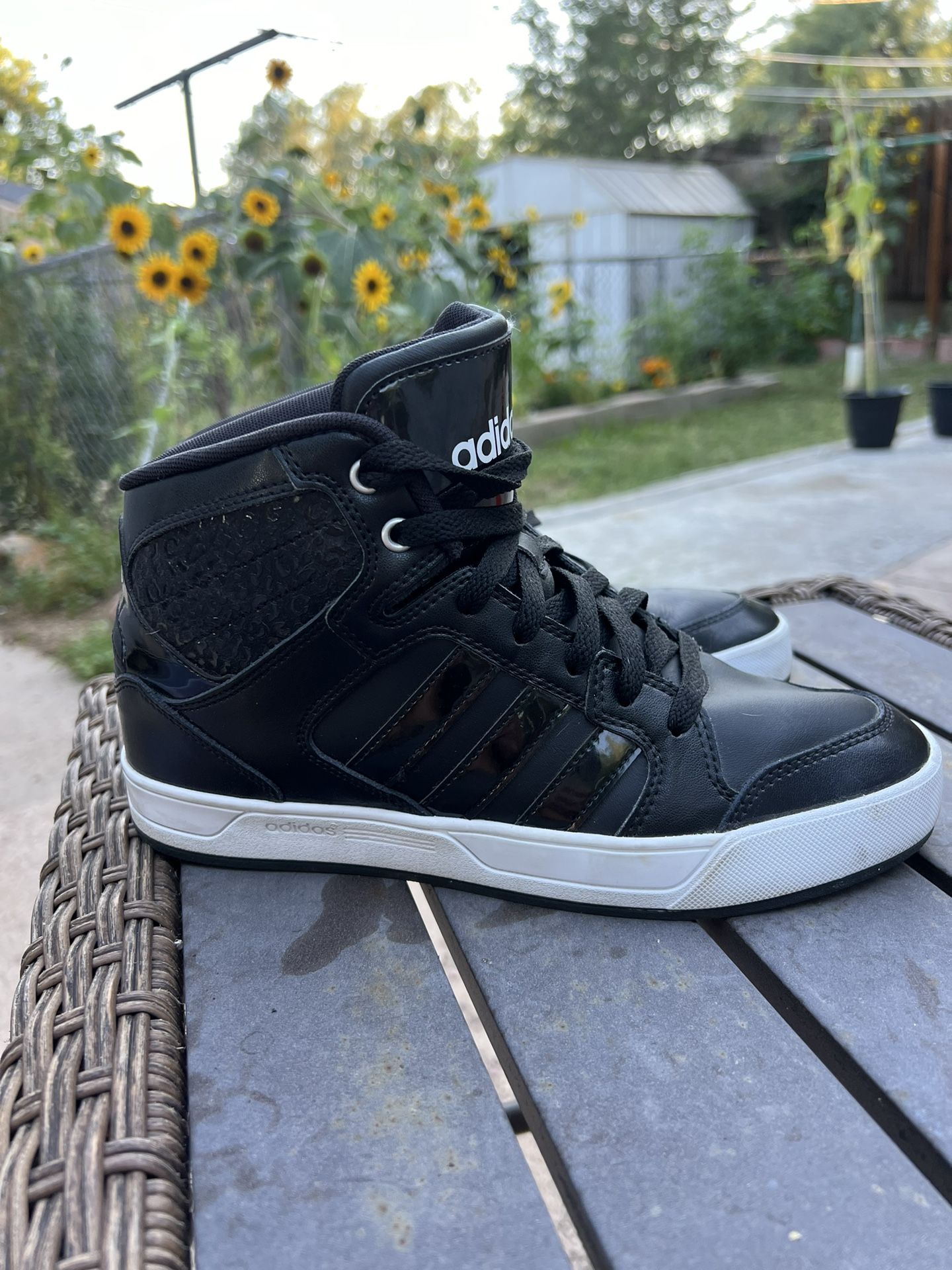 Adidas NEO Raleigh Mid Leopard High Top Sneaker Womens Sz 8.5 Black Leopard F76268 for Sale in Colorado Springs CO OfferUp