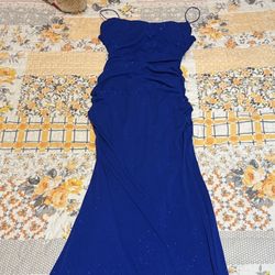 Blue sparkly backless dress