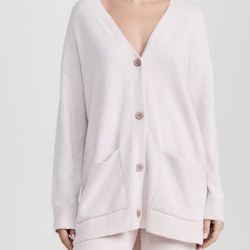 BAREFOOT CozyChic Lite® Contrast Rib Pocket Cardigan NEW