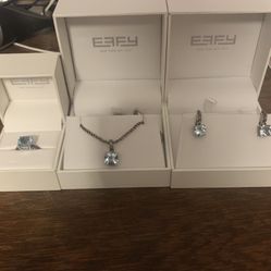 Effy Blue Topaz Silver Jewelry Set