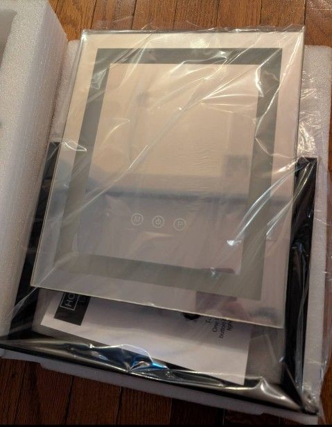 Lighted Hollywood Vanity Makeup Mirror with Light Smart Touch Control 3-Gear Dimmable Light 360°Rotation (12 x 10 in Black)