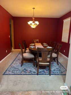 Formal dinning table and 8 chairs