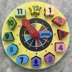 Melissa & Doug Shape Sorting Clock - Wooden Educational Toy