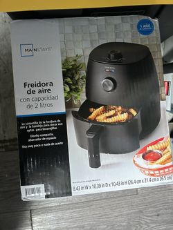 Mainstays 2.2 Qt Air Fryer in Arctic Black with Non-Stick Basket