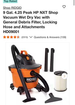 Register 9 gallon wet dry vac