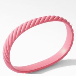 David Yurman 10mm Pink Limited Edition Rubber Bangle Bracelet 