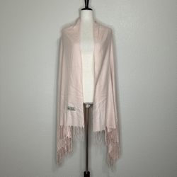 Osiya 100% Cashmere Pink Fringe Wrap Scarf