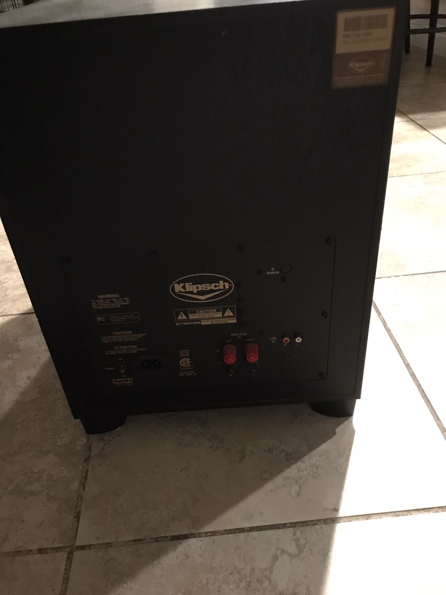 Klipsch 12 Subwoofer 