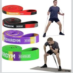 Resistance Bands Set - Natural Rubber, Hypoallergenic and Durable, 4 Resistance Levels, Lightweight and Portable for Home, Gym and Outdoor Workouts