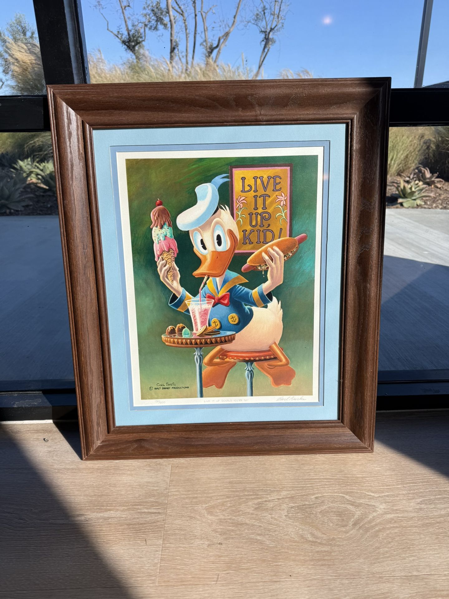 AMAZING Disney Artist  Carl Barks Signed LE Donald Duck 50th birthday ! #130/500