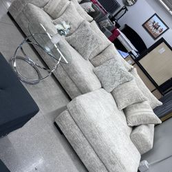 “L” Shape Sectional 🥳 Beige Fabric 
