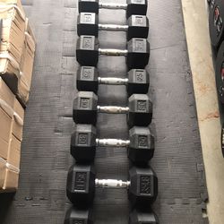 Rubber Coated Hex Dumbbells (2x20Lbs, 2x25Lbs, 2x30Lbs, 2x35Lbs) for $160 Firm on Price (WALNUT 91789)