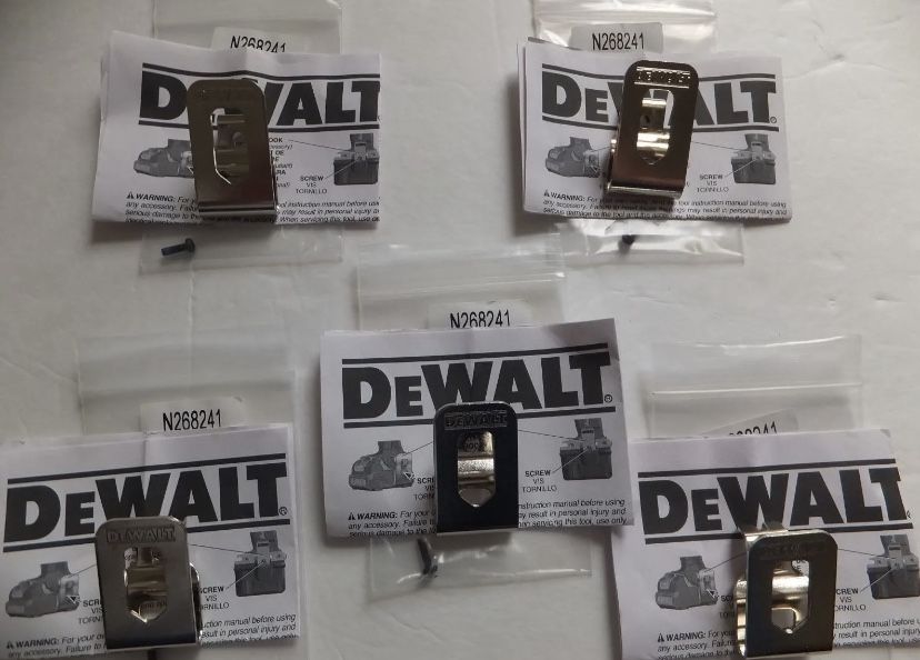 5 PACK Genuine DEWALT Belt Clip Hook 20V Drill Driver N268241 N169778