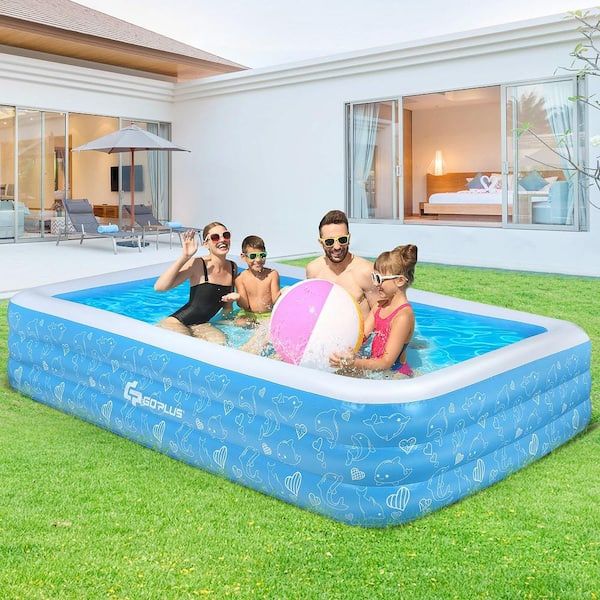 120 in. x 72 in. x 22 in. Full-Sized Rectangle 22 in. Inflatable Pool Family Swimming Pool - 