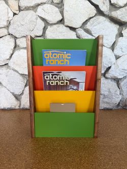 Mid century modern style magazine rack