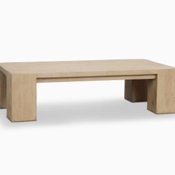 Like New Solid Wood Organic Modern Coffee Table