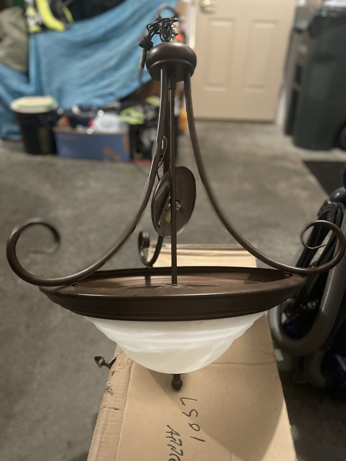 Elegant Bronze One Light Pendent Chandelier