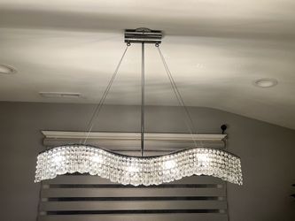 Crystal And Chrome Chandelier 