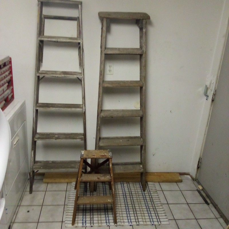Three Vintage Ladders / One Money