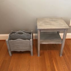 Magazine Rack And Matching Table 