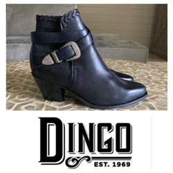 Dingo Vintage Women’s Leather Western Ankle Boots in black