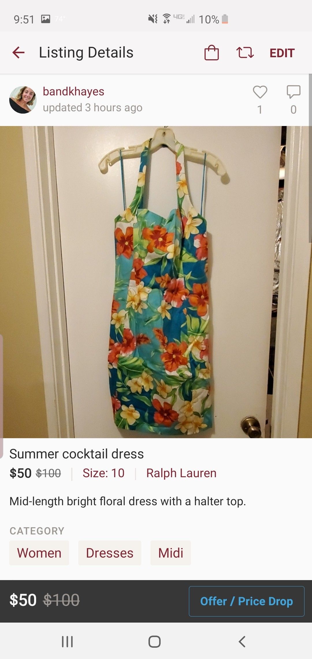 Bright, floral cocktail dress