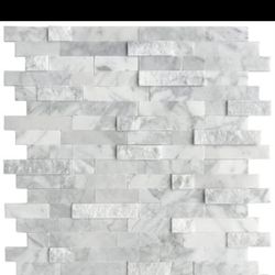 Sunwings Peel And Stick Mosaic Natural 3D Stone Self Adhesive Tiles For Kitchen Decor / Wall/ Bathroom