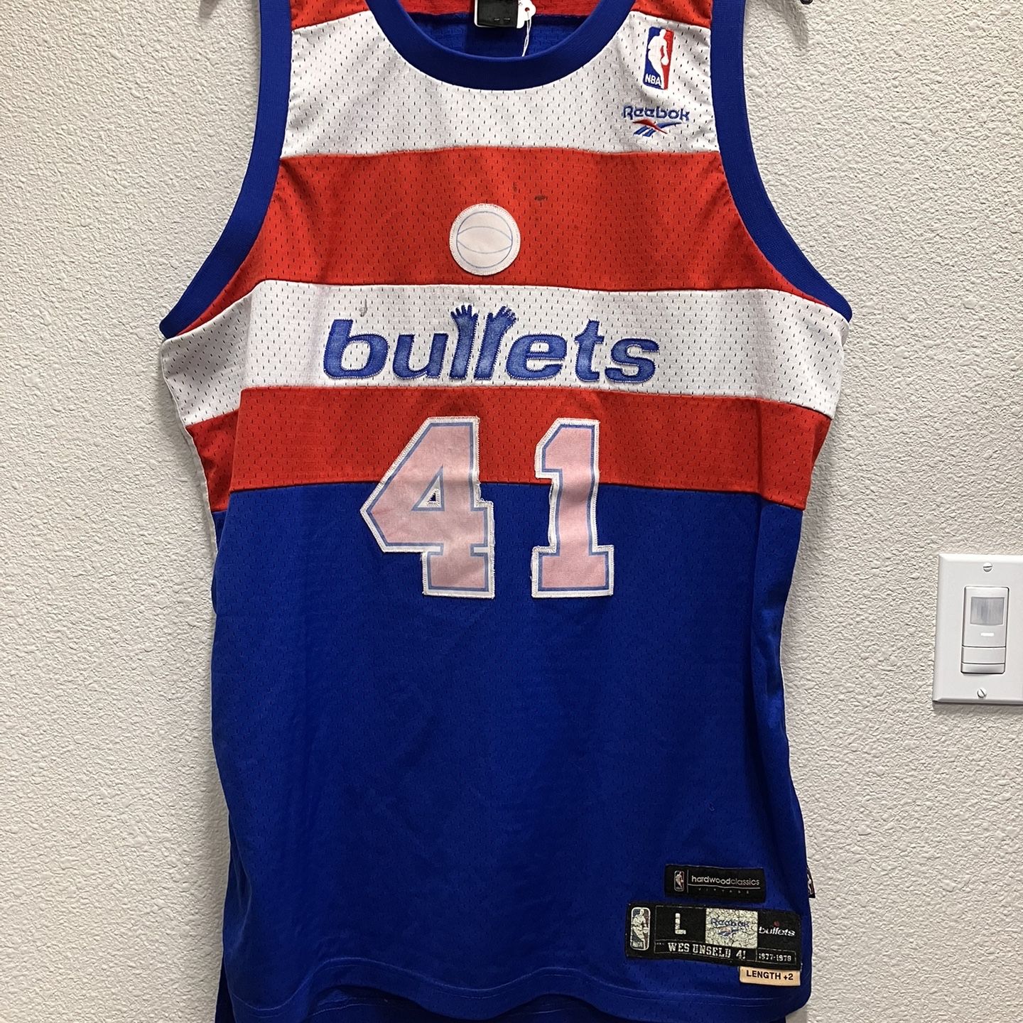 RARE Vintage NBA Washington Bullets #41 UNSELD Reebok