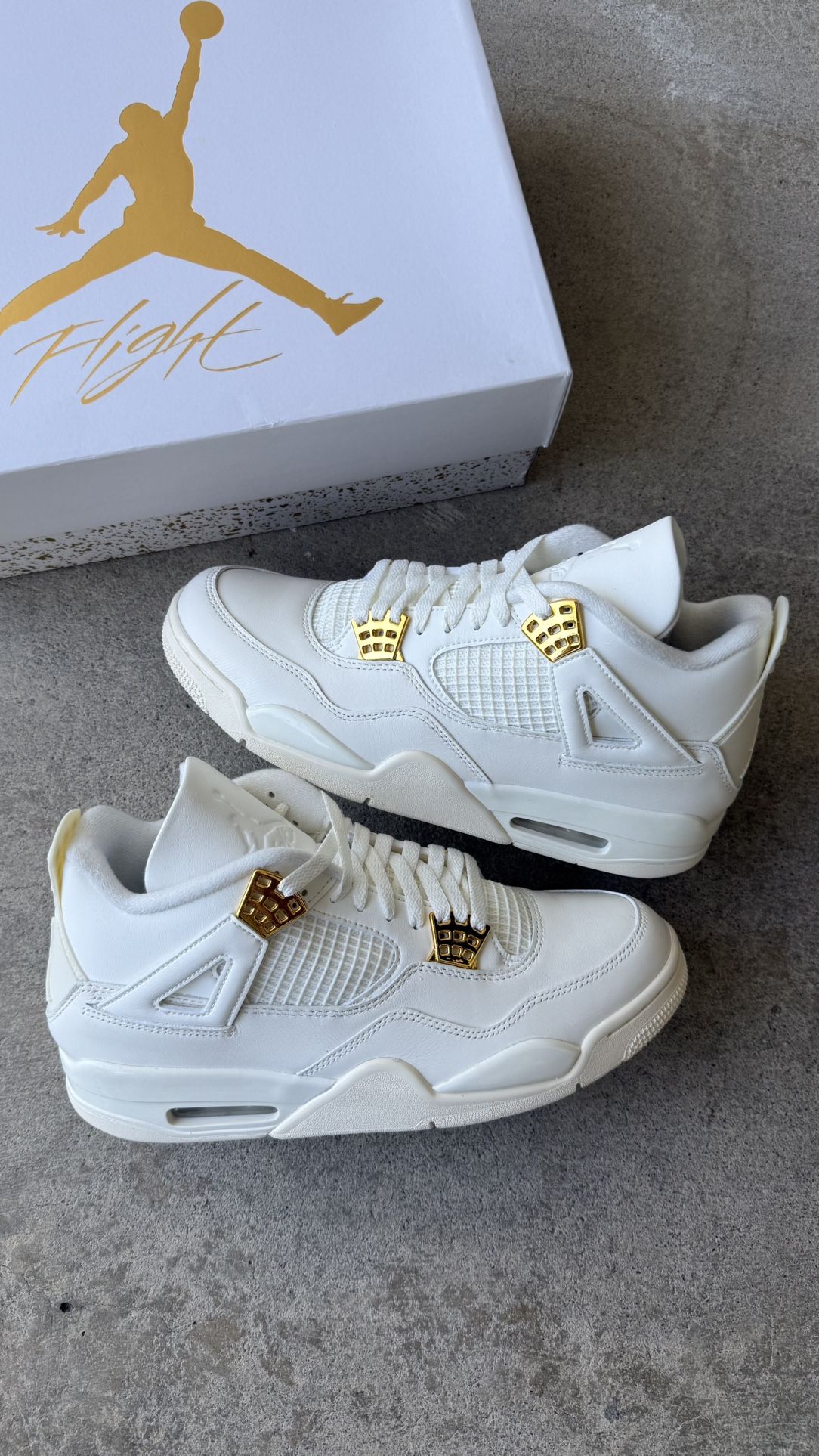 NEW Nike Air Jordan Retro Metallic Gold Sail Shoes Women's Size