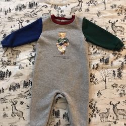 Ralph Lauren Bear Fleece Coverall Baby Boy