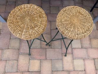 Pair of wicker bar stools