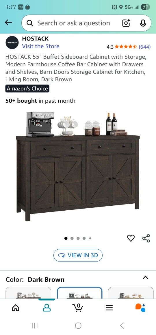 55" Buffet Sideboard Cabinet