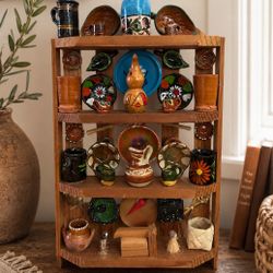 Vintage Wall Hanging Mexican wooden miniatures Collectibles Pottery Handcrafted Retro Wall Hanging Decor Boho l Mexican wooden miniature