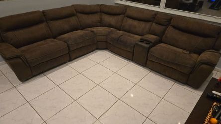 Brown Microfiber Sectional Couch