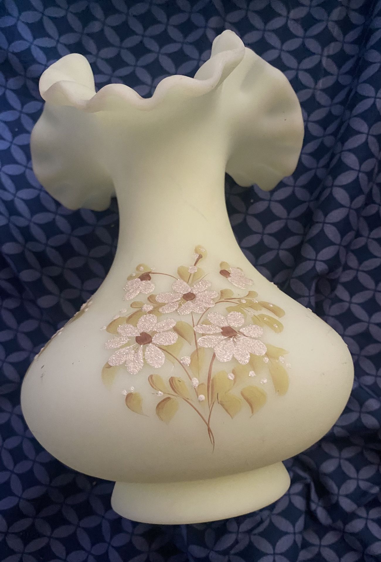 Fenton Custard Glass Vase