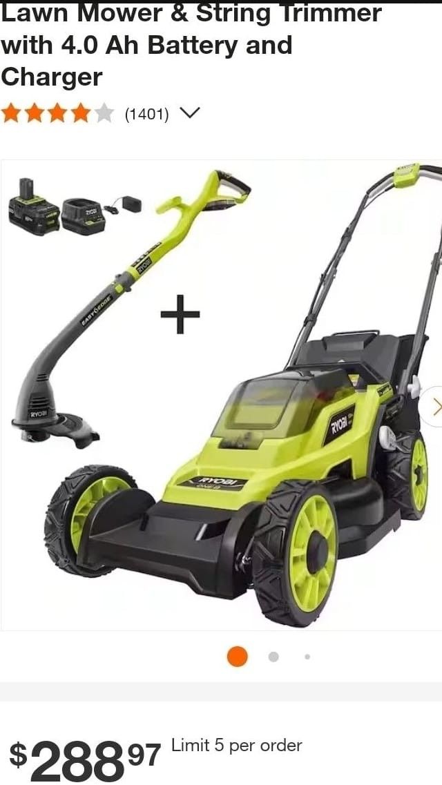 LAWN MOWER  AND STRING TRIMMER COMBO