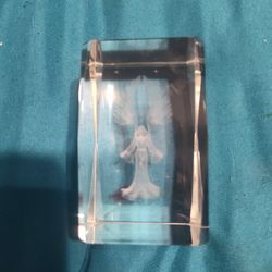 3d Angel In Crystal Rectangular Cube