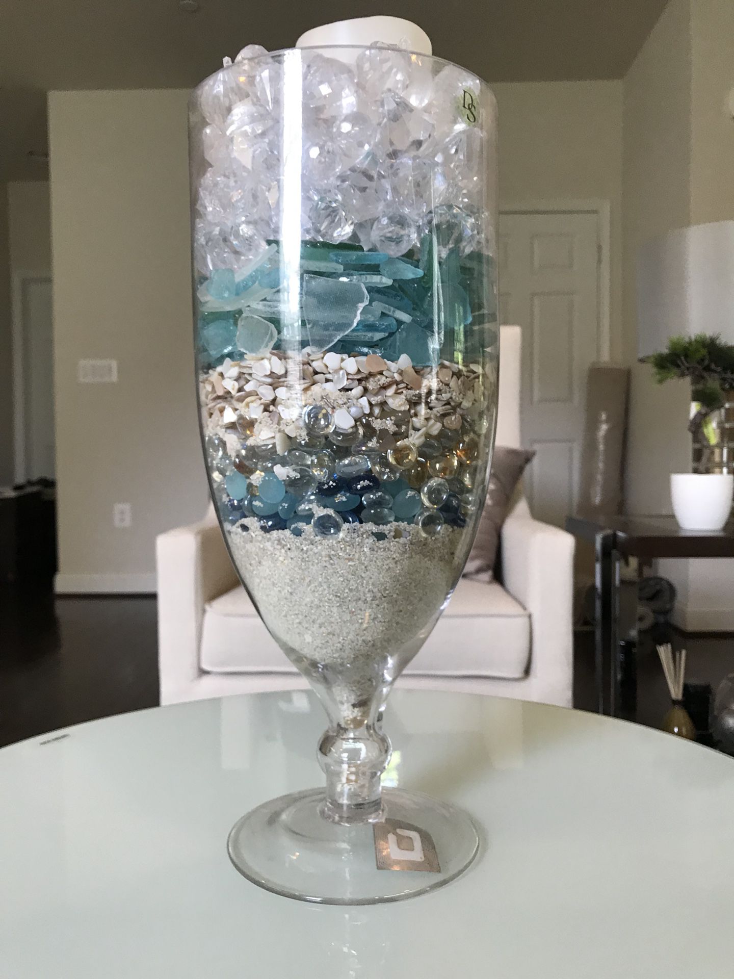 Vase with ornaments inside