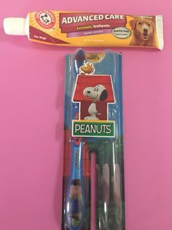 Dog toothpaste and new toothbrush