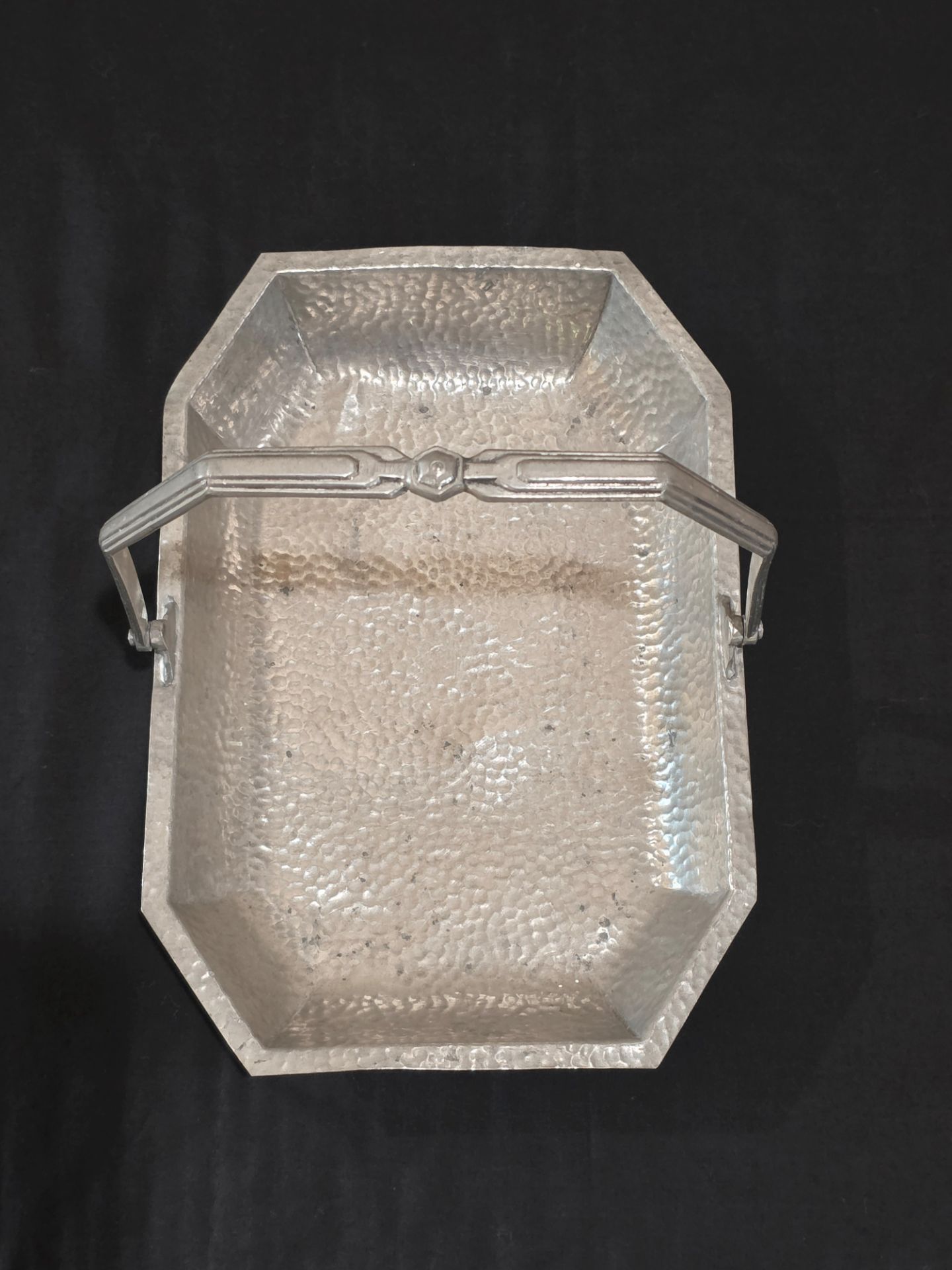 Vintage Art Deco Hammered CIVIC Pewter Handled Basket Pattern No. 3492 England *Please Read Description