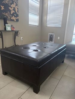 Storage ottoman 50”x 30” x 17” H $100 OBO great condition