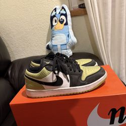 Jordan 1 Low Snakeskin Vivid Green Size 12w