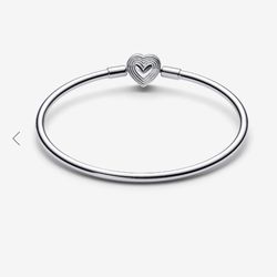 Pandora Silver Heart Clasp Bracelet NEW Size 7.5”