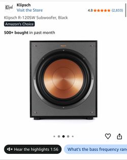 Klipsch R-120SW Subwoofer, Black $329